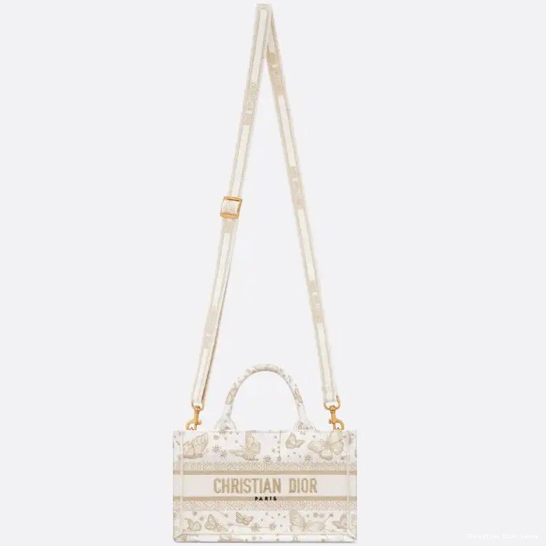 Cheap Dior Book Zodiac Motif with White Canvas Strap Mini Tote Butterfly Gold 0624 Luxury